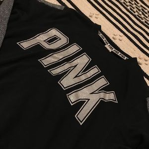 Black and Silver Glitter PINK Crewneck Sweatshirt